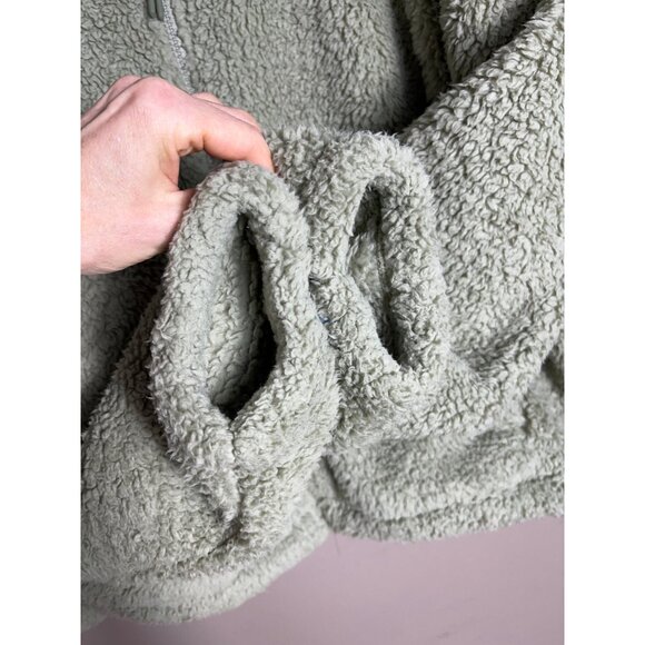 American Eagle Outfitter Jacket Huggable Fleece Green Sherpa Unisex Cozy Women M - Picture 10 of 12
